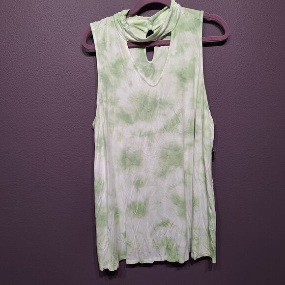 New Torrid Super Soft Knits green tie dye keyhole swing tank 4x - Picture 2 of 6